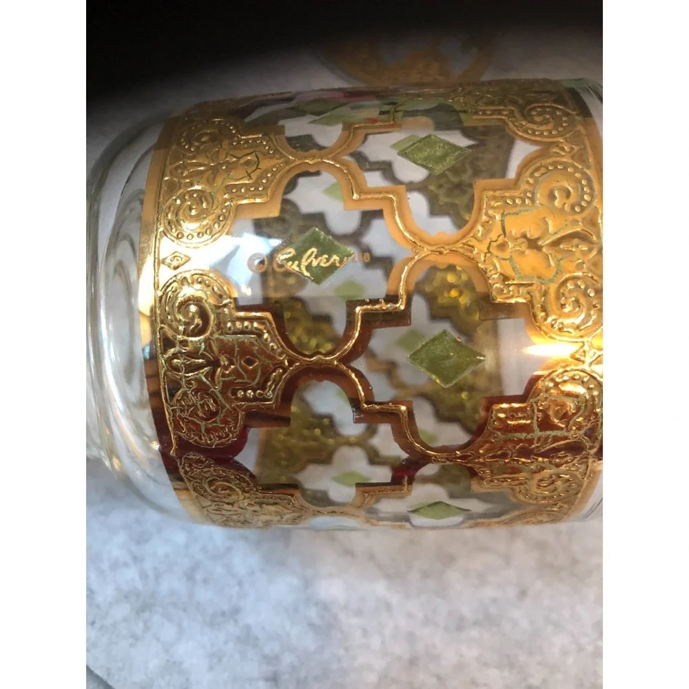 1 ~Vintage Culver Valencia 22K Gold Glass Cocktail  Pc Signed MCM Barware